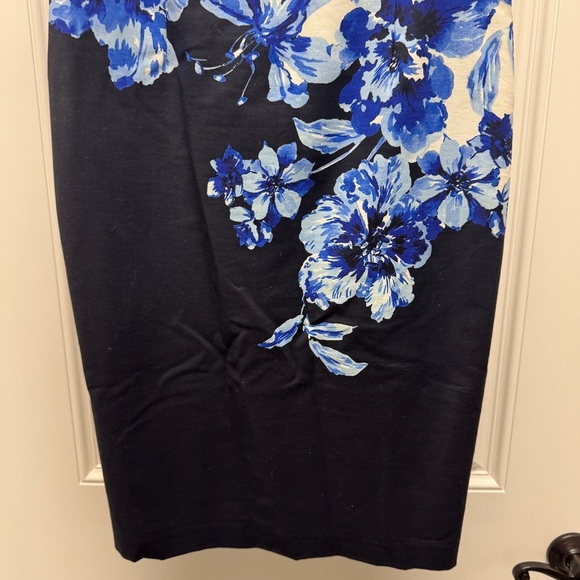 Maeve Blue Floral Stretch Cotton Sateen Open-Back Dress - Picture 7 of 12